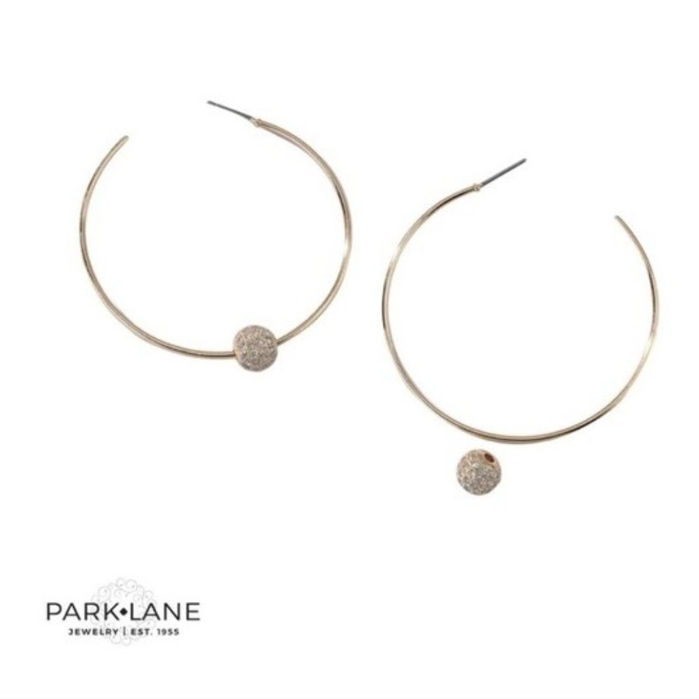Park Lane Carrington Earrings - Gold Hoops with Removable Sphere Accent